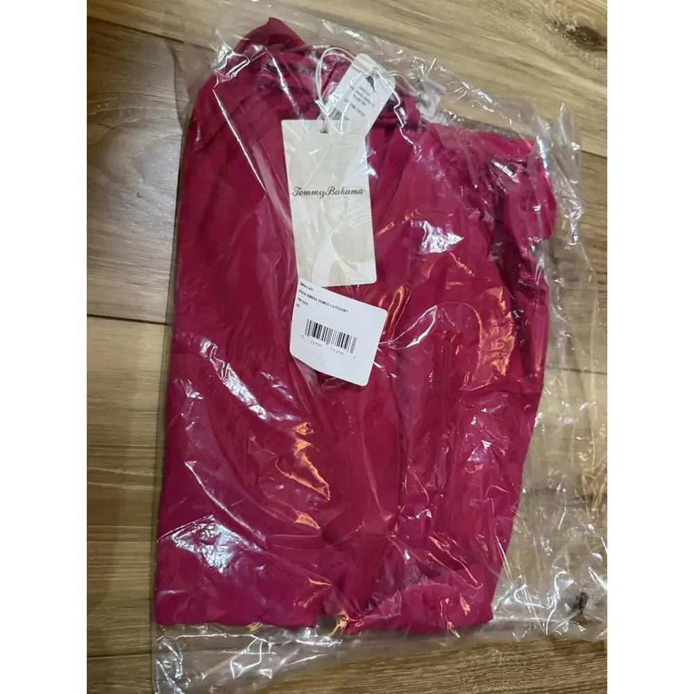 NWT! Tommy Bahama Agua Amara Long Sleeve Peasant Top in Pink Papaya Size XS - Picture 3 of 4